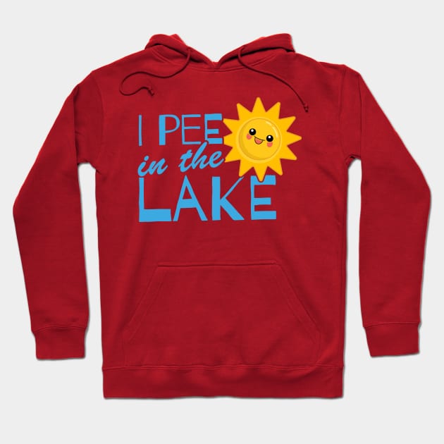 I Pee in the Lake Funny Summer Beach Design Hoodie by Huhnerdieb Apparel